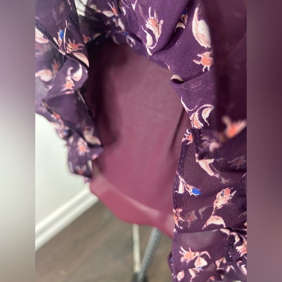 MISA LOS ANGELES - Floral Pull On High Waisted Mini Skirt Purple Size XS - Picture 3 of 7